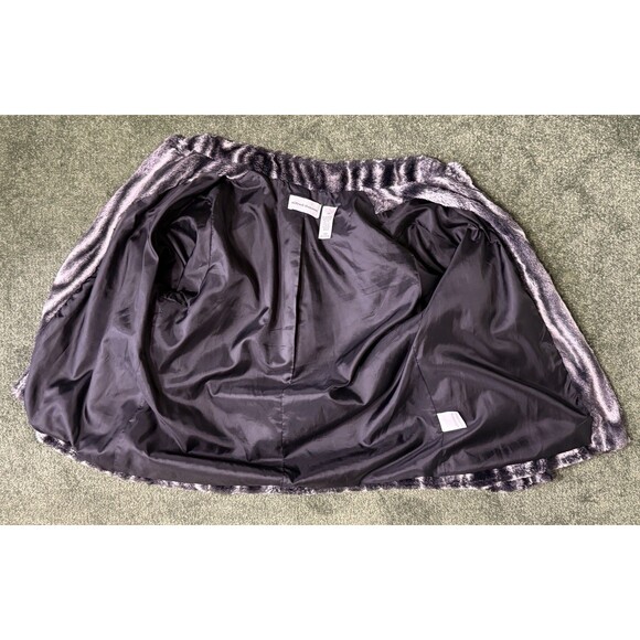 Women’s Zebra Print Faux Fur Jacket Retro Glam Party Night Out Mob Wife Sz 10 - Picture 5 of 10